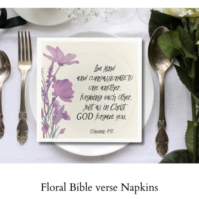 Bible verse Floral Pappersservett (Skapare uppladdad)