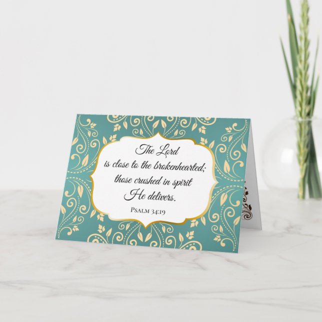 Bible Verse Flourish Condolences Sympathy Card Tack Kort (Framsida)