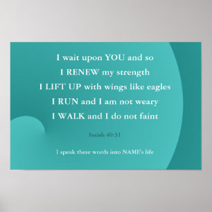 Bible Verse for Health citat Isaiah Poster