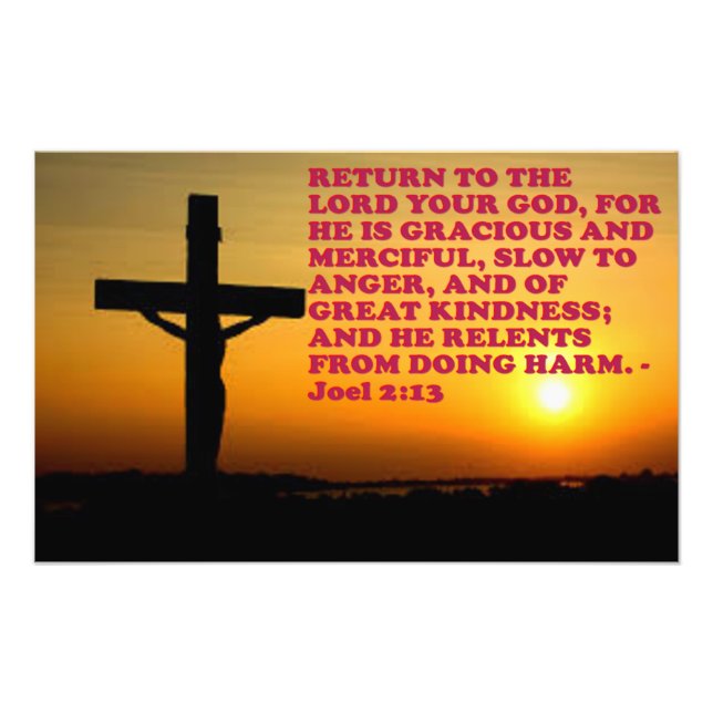 Bible Verse från Joel 2:13. Fototryck (Framsidan)