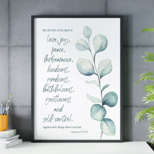 Bible verse Galatians löv scripture Poster