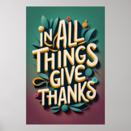 Bible Verse, Ge tack Poster