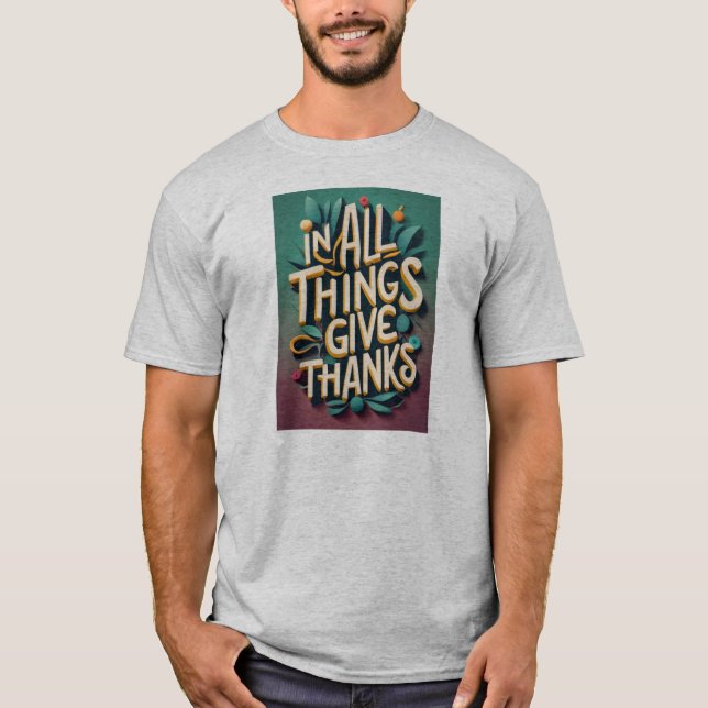 Bible Verse, Ge tack T Shirt (Framsida)