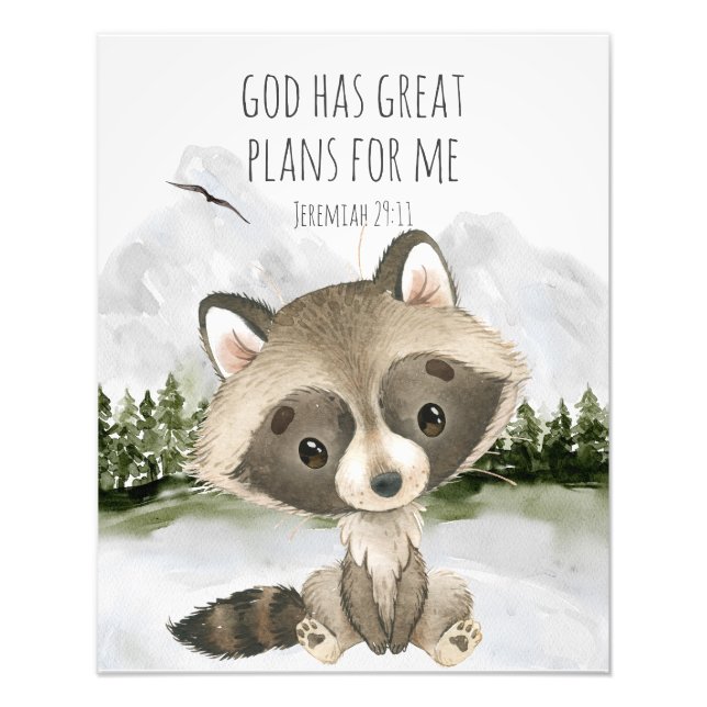 Bible Verse God Has Great Plans for Me Fototryck (Framsidan)