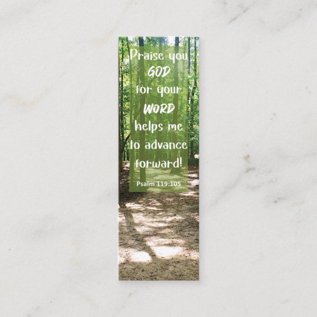 Bible Verse GOD:s Ord leder mig till Mini Bookmark (Framsida)