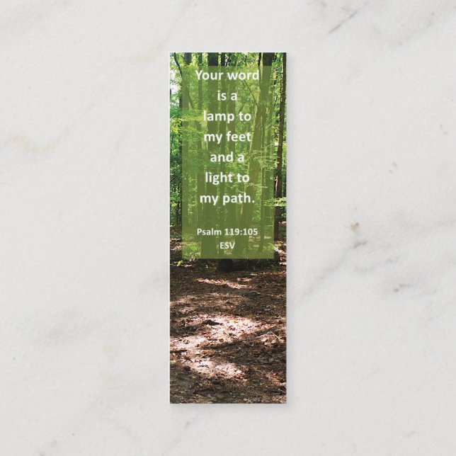 Bible Verse GOD:s Ord leder mig till Mini Bookmark Visitkort (Baksida)