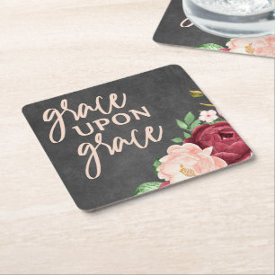 Bible verse Grace vid Grace Underlägg Papper Kvadrat