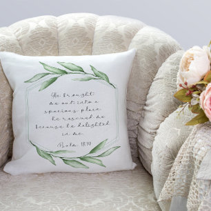 Bible verse greenery dekorativ kudde