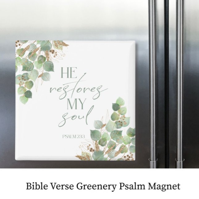 Bible Verse Greenery Psalm Magnet (Skapare uppladdad)