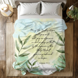 Bible verse grönt löv Fleece Blanket