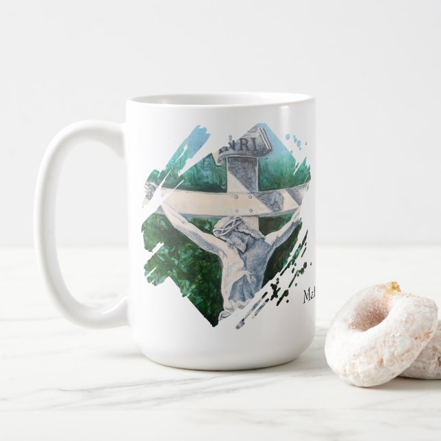 Bible Verse Han är en ny tro Kaffemugg (Med munk)