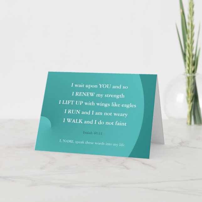 Bible Verse Healing Isaiah Walk Springa Card Kort (Framsida)