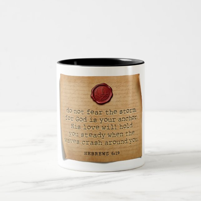 BIBLE VERSE - Hebrews 6:19 - Coffee Mug Två-Tonad Mugg (Center)