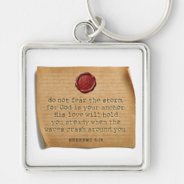 BIBLE VERSE - Hebrews 6:19 - Keychain Fyrkantig Silverfärgad Nyckelring