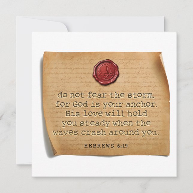 BIBLE VERSE - Hebrews 6:19 - Personalized Notecard Anteckningskort (Framsida)