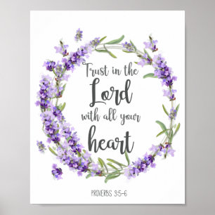 Bible Verse Home Decor Trust i Herren Poster