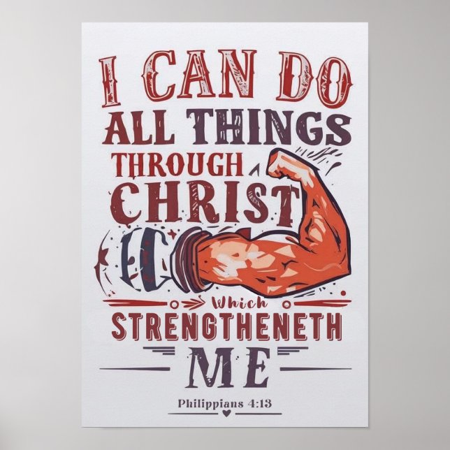 Bible Verse - I Can Do All Things Through Christ Poster (Framsidan)