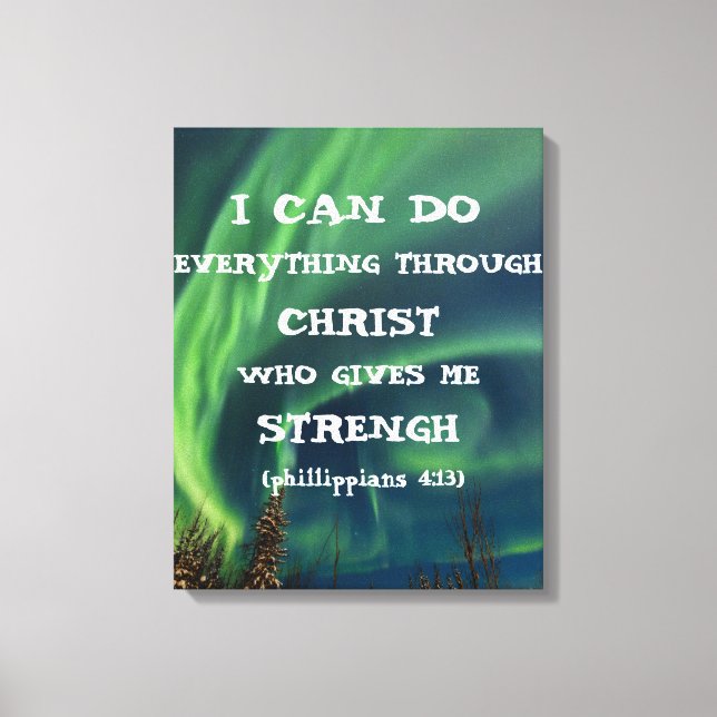 Bible Verse Inspirational Citote Northern Ljus Canvastryck (Framsida)