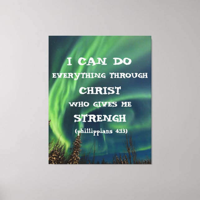 Bible Verse Inspirational Citote Northern Ljus Canvastryck (Framsida)