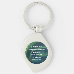 Bible Verse Inspirational Citote Northern Ljus Swirl Silverfärgad Nyckelring