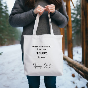 Bible verse inspirational Psalms Tote Bag Tygkasse