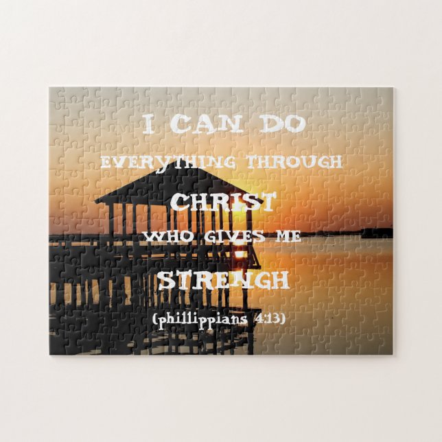Bible Verse Inspirational Quote Scripture Jigszawa Pussel (Horisontell)