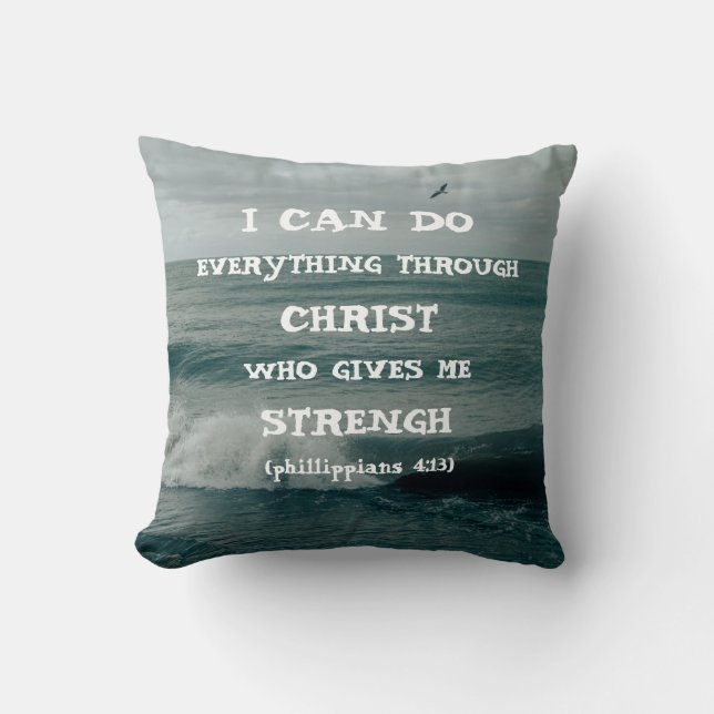 Bible Verse Inspirational Quote Scripture Kudde (Framsida)
