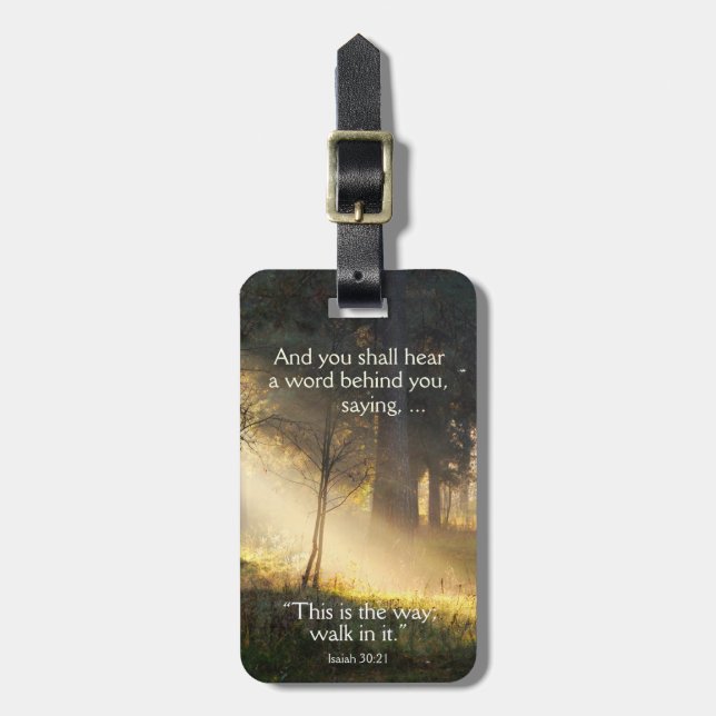 Bible Verse Isaiah 30 Så här går man in. Bagagebricka (Vertikal Framsida)