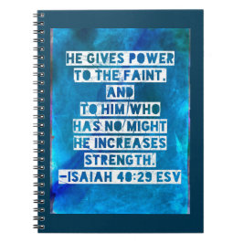 Bible Verse Isaiah 40:29 Anteckningsbok