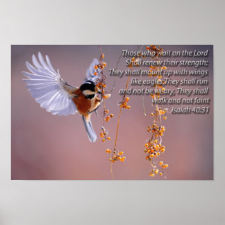 Bible Verse Isaiah 40:31 med Bird Motivational Poster