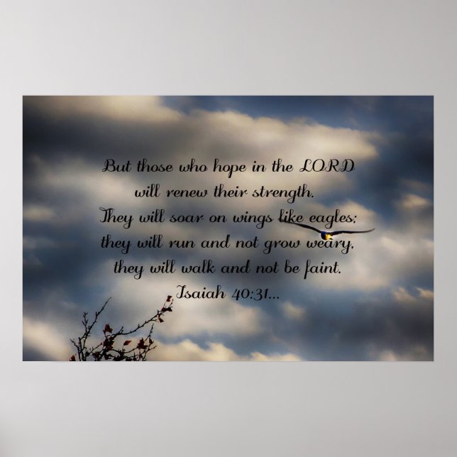Bible Verse Isaiah 40:31 Poster (Framsidan)