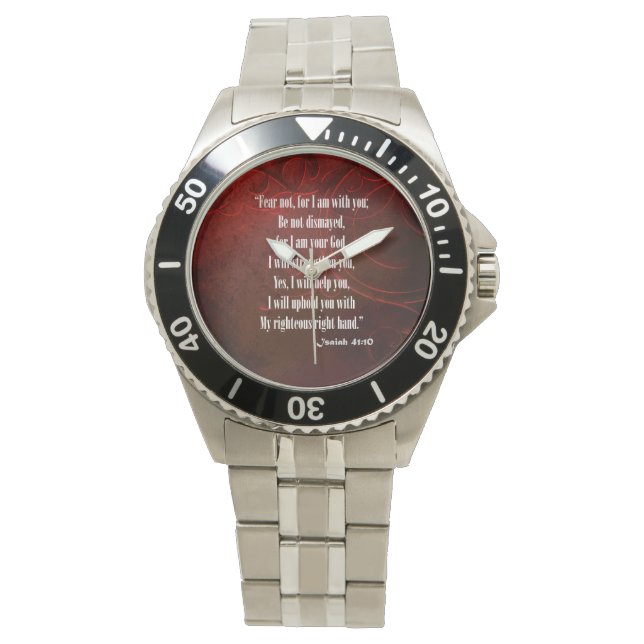 Bible Verse Isaiah 41 10 Wrist Watch Armbandsur (Framsida)