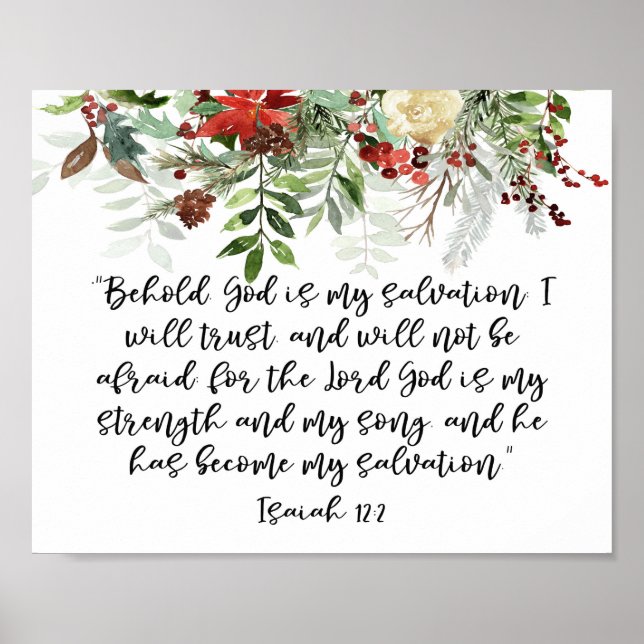 Bible verse Isaiah Winter-blommigtens droppe Poster (Framsidan)