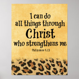 Bible Verse: Jag kan göra sak genom Kristus Poster
