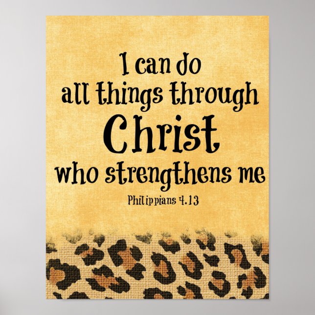 Bible Verse: Jag kan göra sak genom Kristus Poster (Framsidan)