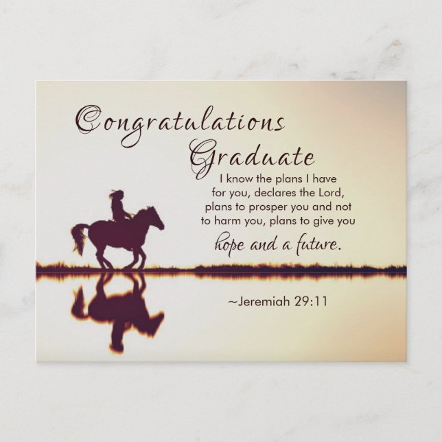 Bible Verse "Jag känner till mina planer" Studente Vykort (Framsida)