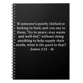 Bible Verse James 2:15-16 Anteckningsbok