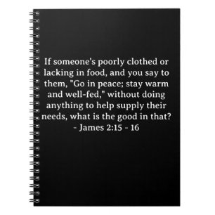 Bible Verse James 2:15-16 Anteckningsbok