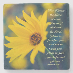 Bible Verse Jeremiah 29:11, Gult Wildblomma Stenunderlägg