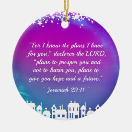 Bible Verse Jeremiah 29:11 Julbyn Julgransprydnad Keramik
