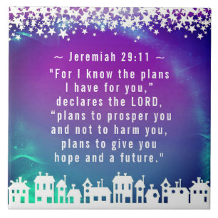 Bible Verse Jeremiah 29:11 Julbyn Kakelplatta