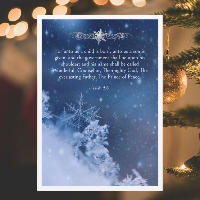 Bible Verse Jesus Kristus Snöflingor jul jul Julkort (Skapare uppladdad)