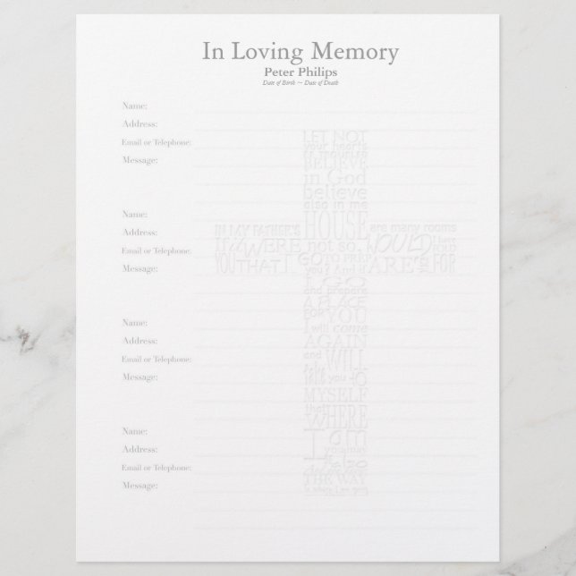 Bible verse John14 kor-formad filigree - (Framsida)