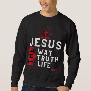 Bible Verse John 146 Inspirational Christian Bible Lång Ärmad Tröja