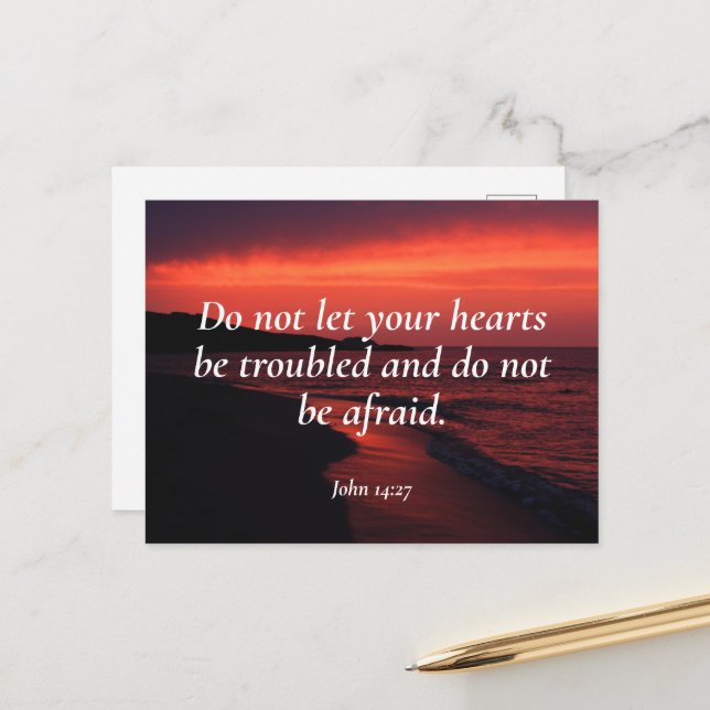 Bible verse, John 14 27 vykort (Fram/Back In Situ)