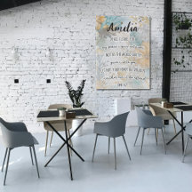 Bible Verse, John 14:27 WIth Namn, Boho Blommigt