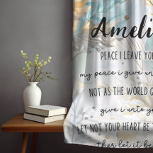 Bible Verse, John 14:27 WIth Namn, Boho Blommigt