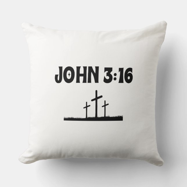 Bible Verse John 3:16 Kudde (Framsida)