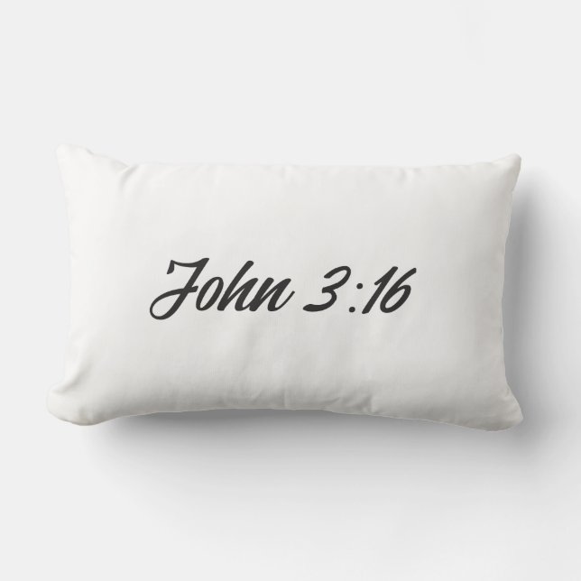 Bible Verse John 3:16 Lumbarkudde (Framsida)