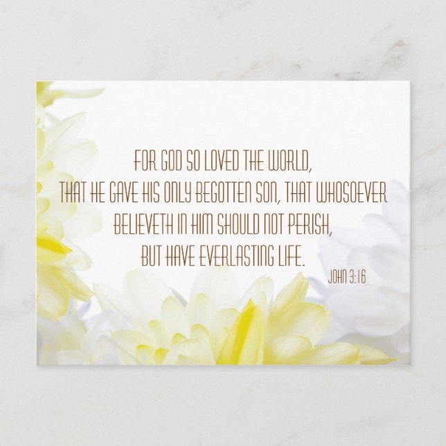 Bible Verse John 3.16 Vykort (Framsida)
